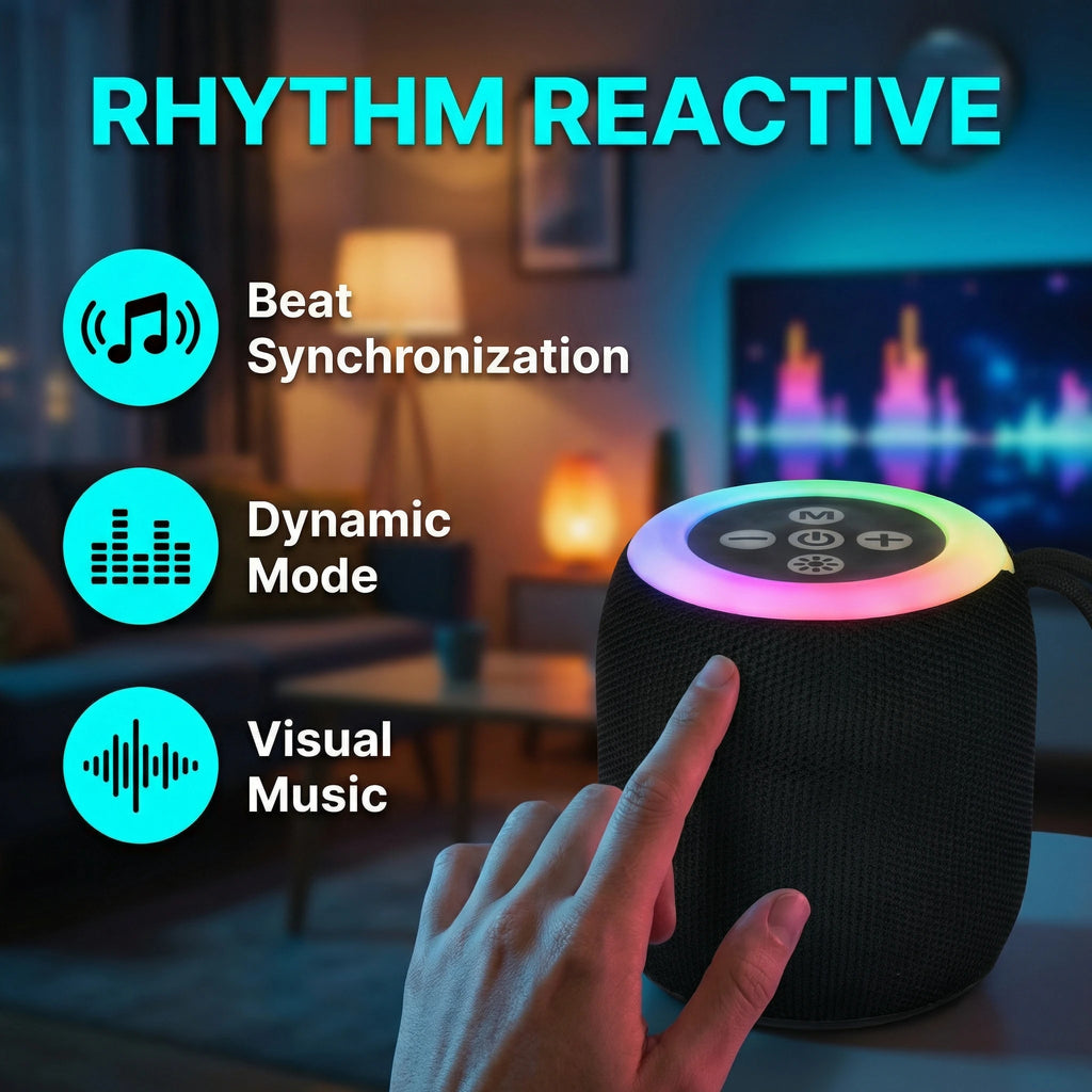 Bluetooth Speaker Wireless,Portable Speaker with Lights, Loud Stereo Sound, Support USB/TF Card  for Home/Party/Outdoor/Beach