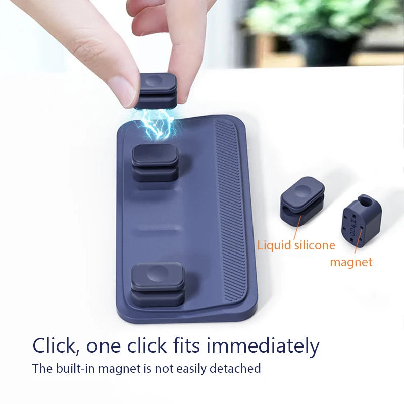 Cable Organizer Magnetic Cable Management USB Cable Holder Silicone Flexible Desktop Clips For Mouse Wire Organizer Line Holder