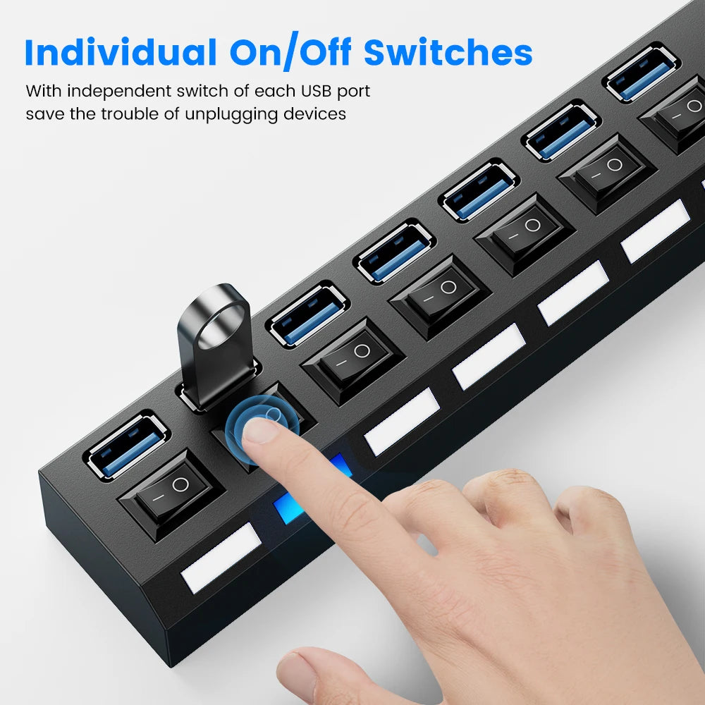 Usb Hub 3.0 Hub Usb Splitter Several Ports Multi Usb Hub 3.0 Hab power Adapter Extensor Computer Accessories switch USB For Home