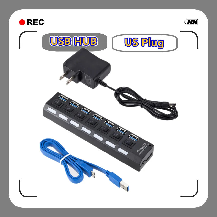 Usb Hub 3.0 Hub Usb Splitter Several Ports Multi Usb Hub 3.0 Hab power Adapter Extensor Computer Accessories switch USB For Home