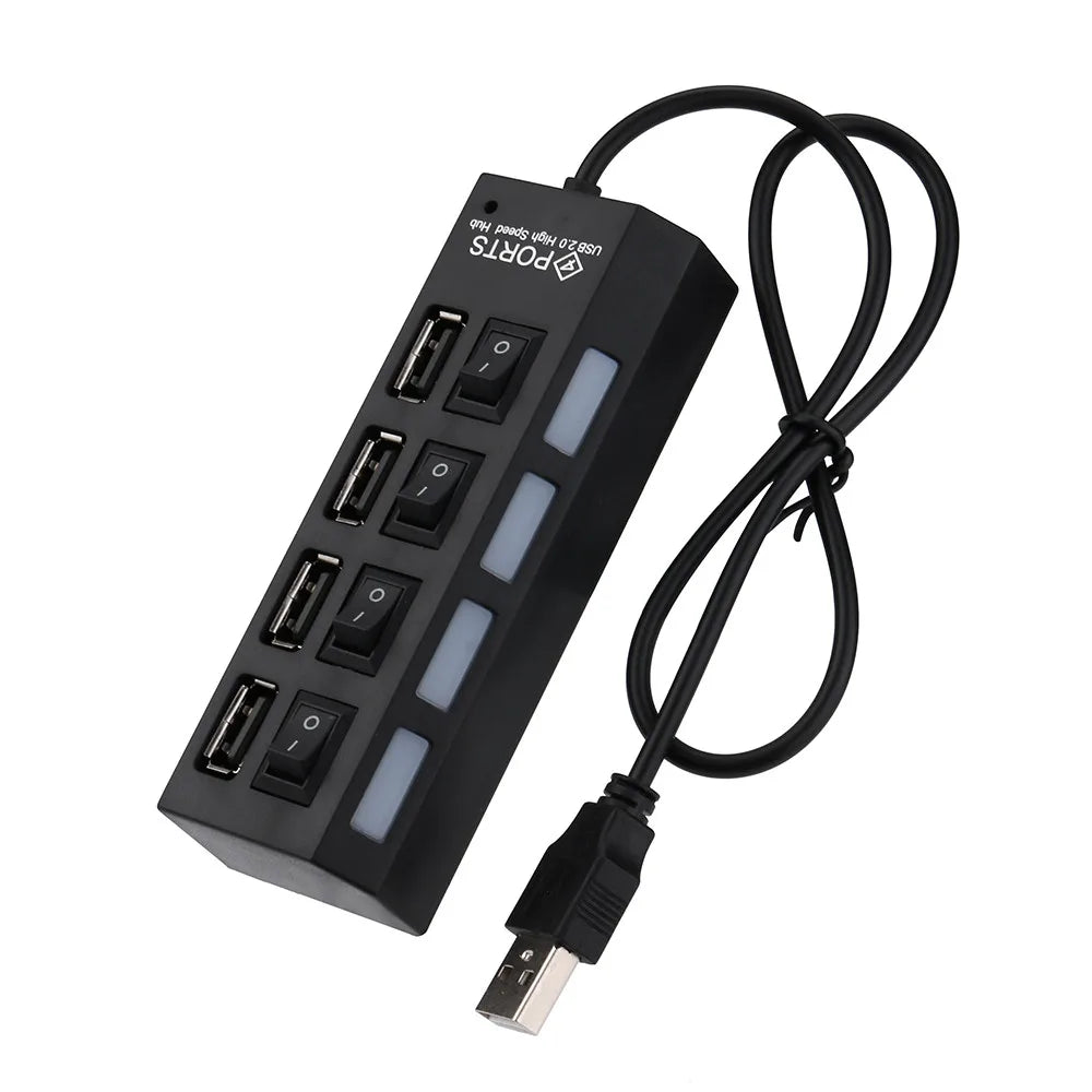 USB 2.0 Hub 7-Ports / 4-Ports USB Splitter USB A Port Data Hub for Laptop PC Computer Mobile HDD Flash Drive
