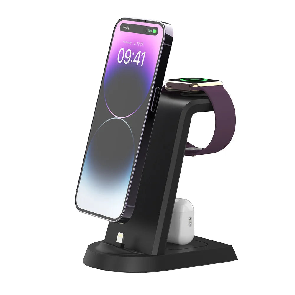 3 in 1 Charger Stand Dock For iPhone 12 13 14  Fast Charging Station For iWatch 10 9 8 7 For Airpods