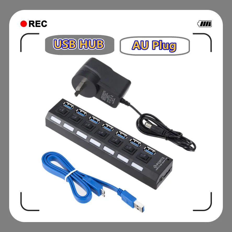 Usb Hub 3.0 Hub Usb Splitter Several Ports Multi Usb Hub 3.0 Hab power Adapter Extensor Computer Accessories switch USB For Home