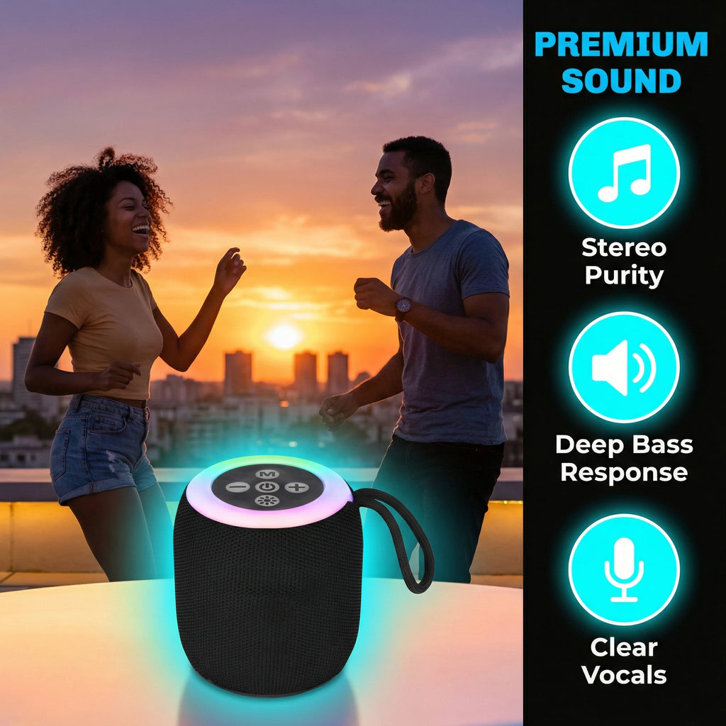 Bluetooth Speaker Wireless,Portable Speaker with Lights, Loud Stereo Sound, Support USB/TF Card  for Home/Party/Outdoor/Beach