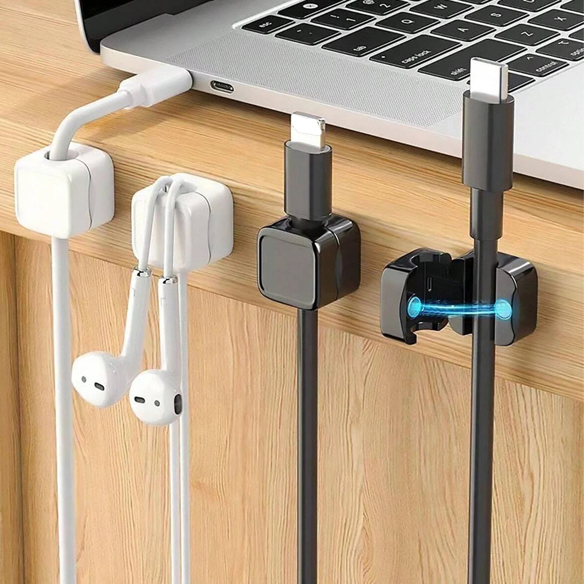 Magnetic Desk Cable Organizer Holder - Office Charging Cable Management Tool Fixed Clip Data Cable Organizer