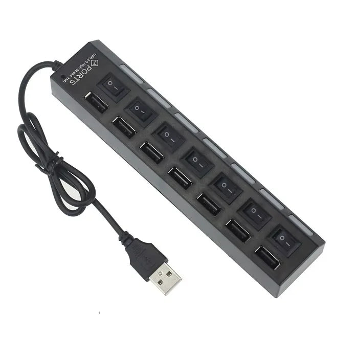 USB 2.0 Hub 7-Ports / 4-Ports USB Splitter USB A Port Data Hub for Laptop PC Computer Mobile HDD Flash Drive