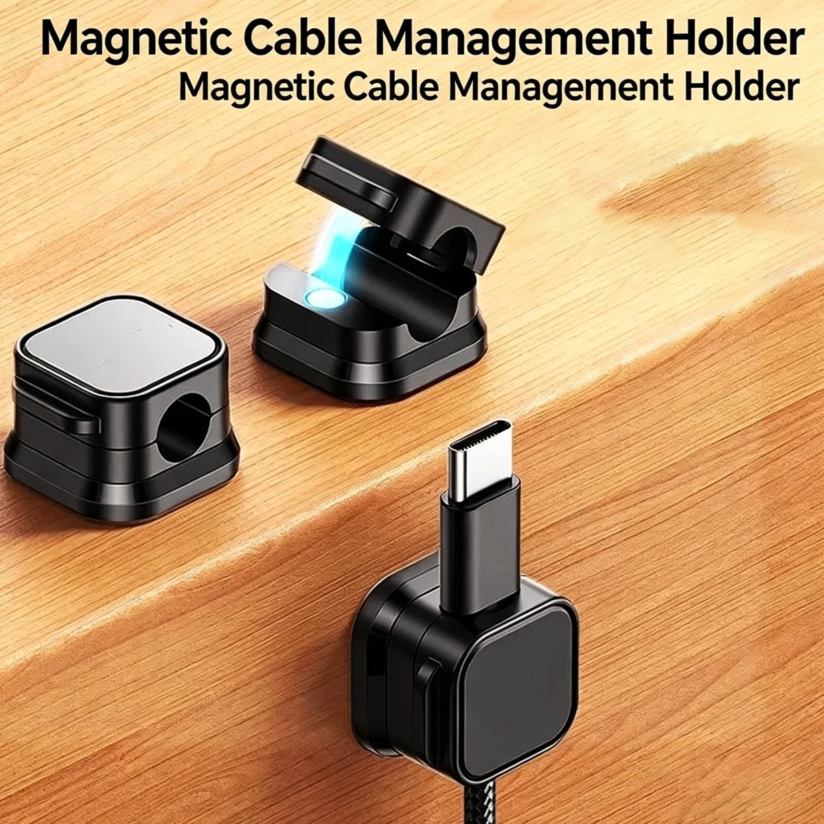 Magnetic Desk Cable Organizer Holder - Office Charging Cable Management Tool Fixed Clip Data Cable Organizer