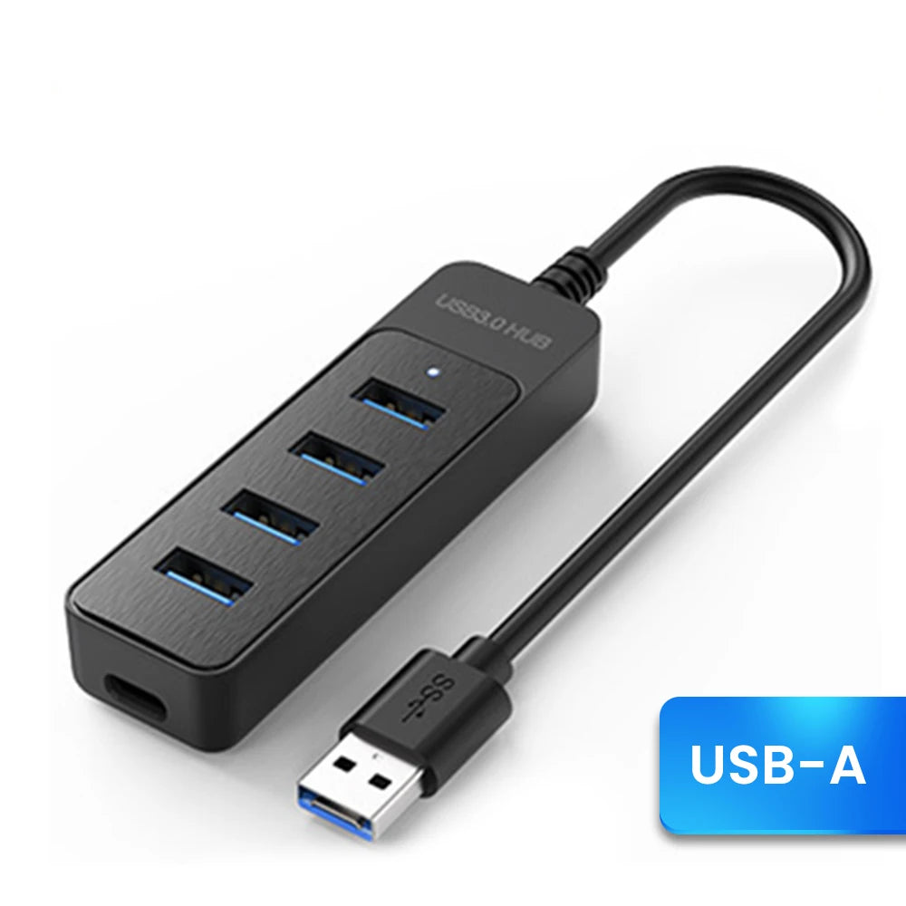 USB 3.0 Power Adapter 4 Port Multi USB Splitter Hub USB Hub 2.0 Type C HUB Multiple Expander High Speed For Computer Accessorie