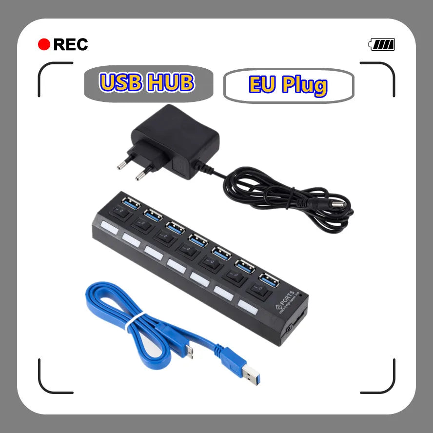 Usb Hub 3.0 Hub Usb Splitter Several Ports Multi Usb Hub 3.0 Hab power Adapter Extensor Computer Accessories switch USB For Home