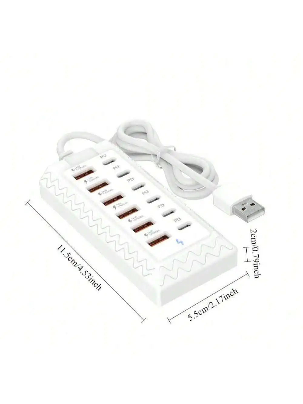 12 port USB fast charging station -6 Type-C PD ports+6 USB-A ports, each port up to 25W