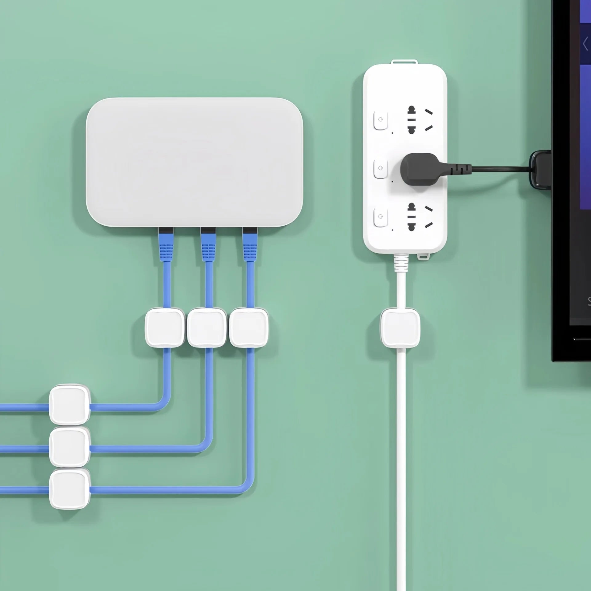 Magnetic Desk Cable Organizer Holder - Office Charging Cable Management Tool Fixed Clip Data Cable Organizer