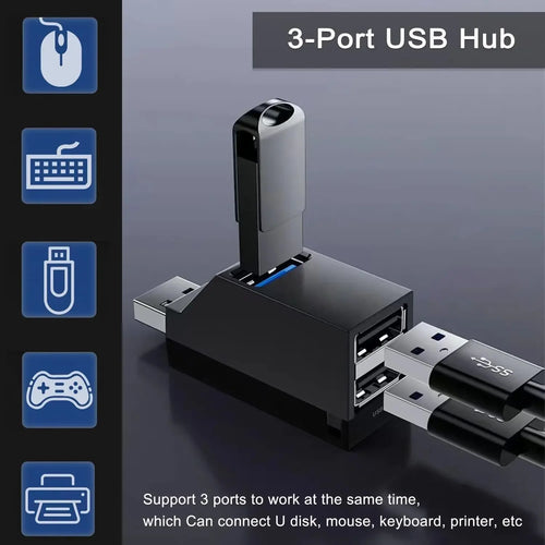 3-in-1 USB HUB USB 3.0 Adapter USB Docking Station USB Splitter Extender OTG Adapter 5Gbps High Speed for PC Laptop Macbook