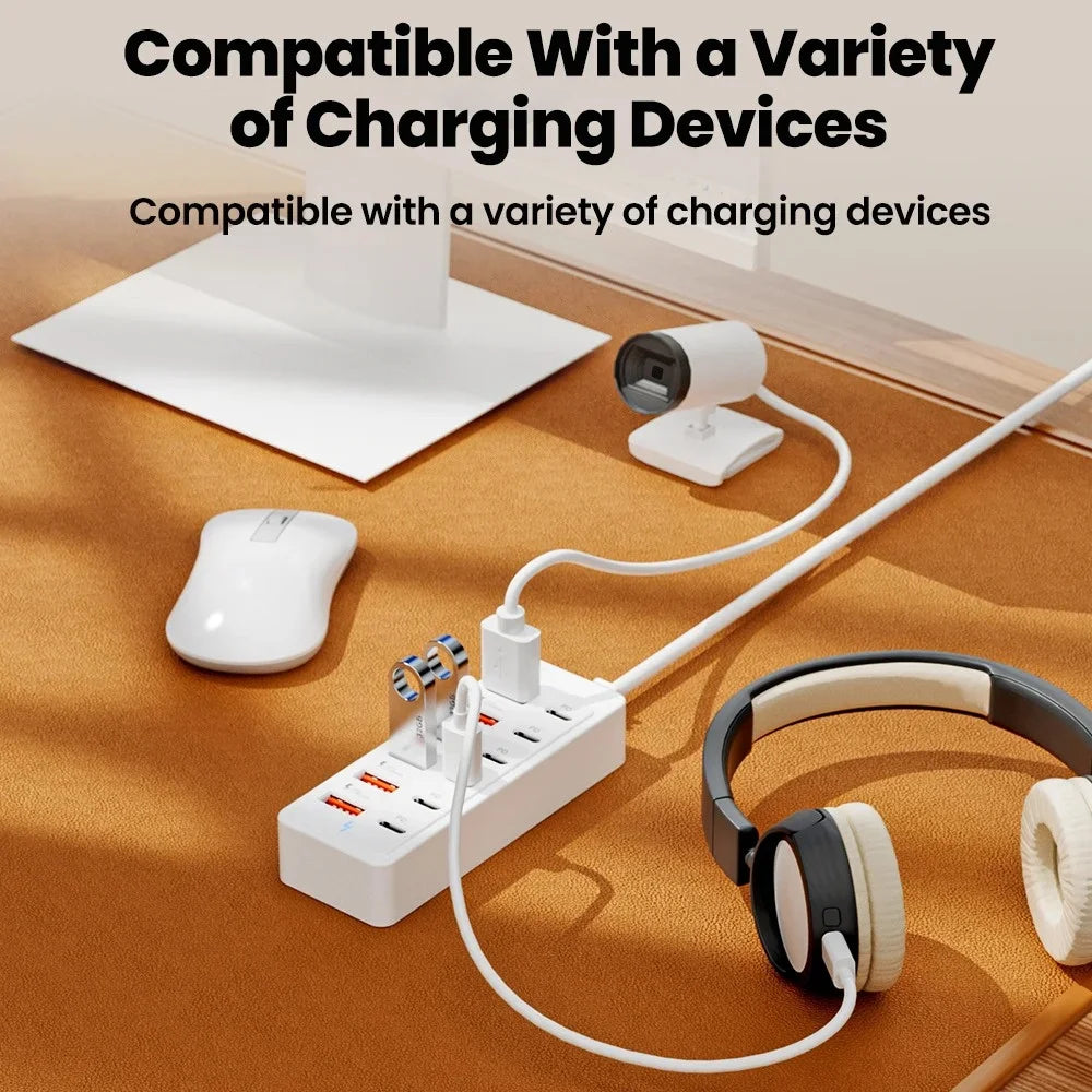 12 in 1 USB Charging Station Multi Ports 6 USB 6 PD Charger Type C Mobile Phones Adapter USB Docking Station USB HUB Accessories