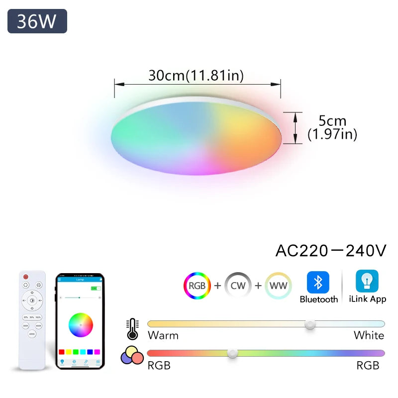 BENEWTON Smart Ceiling Light RGB CCT APP Control 370mm 300mm 18-54w 220v Ambient Light For Bedroom Home Decor
