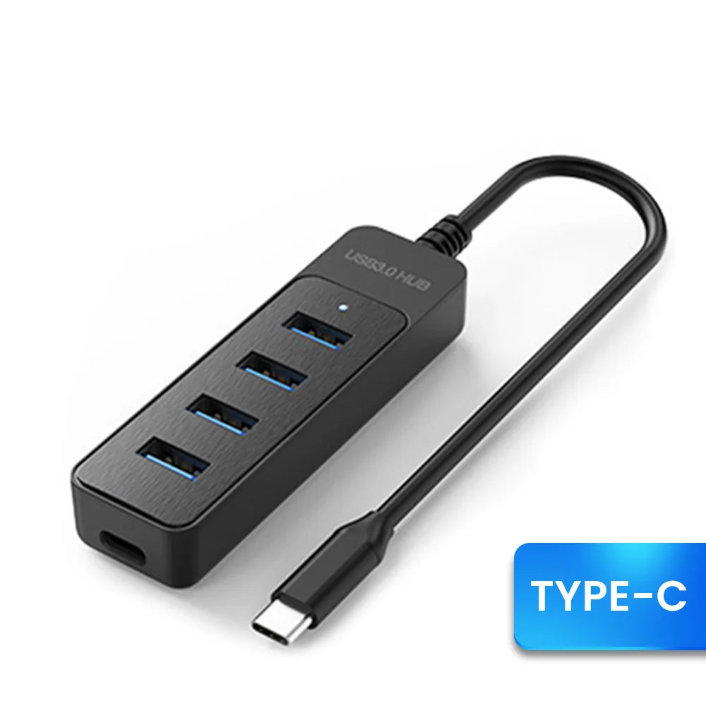 USB 3.0 Power Adapter 4 Port Multi USB Splitter Hub USB Hub 2.0 Type C HUB Multiple Expander High Speed For Computer Accessorie