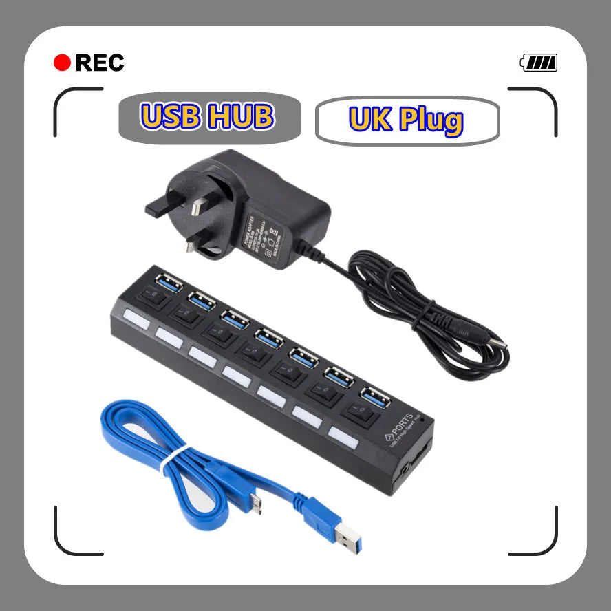 Usb Hub 3.0 Hub Usb Splitter Several Ports Multi Usb Hub 3.0 Hab power Adapter Extensor Computer Accessories switch USB For Home