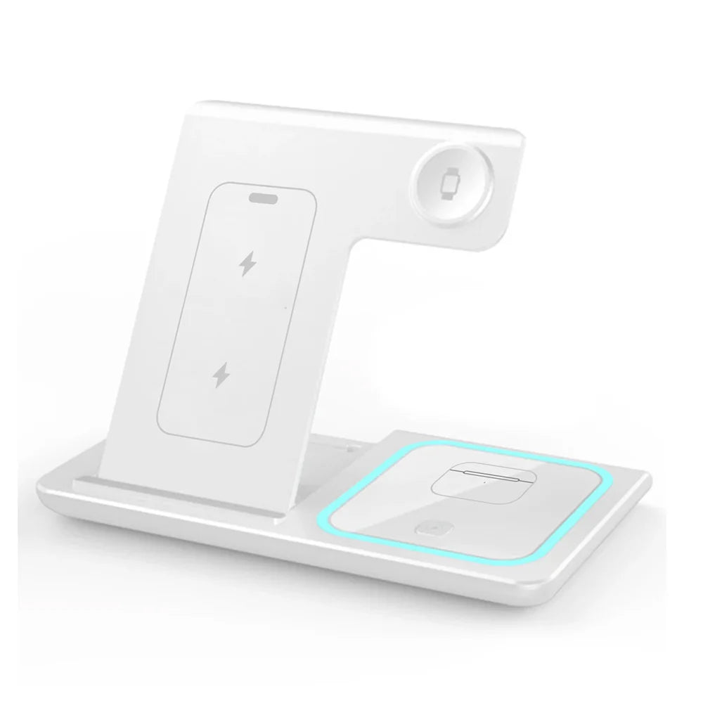 3 In 1 Wireless Charging Station  Fast Charging 30W Foldable For IPhone 16 15 14 13 12 Pro/Pro Max/Plus/Watch & Airpods